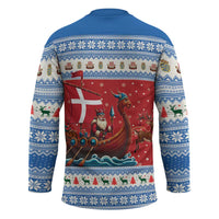 Denmark Viking Santa Christmas Hockey Jersey Funny Reindeer Norse Xmas - Wonder Print Shop