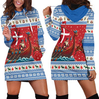 Denmark Viking Santa Christmas Hoodie Dress Funny Reindeer Norse Xmas - Wonder Print Shop