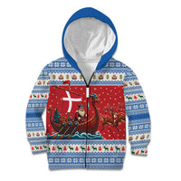 Denmark Viking Santa Christmas Kid Hoodie Funny Reindeer Norse Xmas - Wonder Print Shop