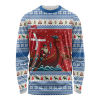 Denmark Viking Santa Christmas Long Sleeve Shirt Funny Reindeer Norse Xmas - Wonder Print Shop