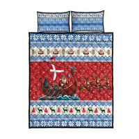 Denmark Viking Santa Christmas Quilt Bed Set Funny Reindeer Norse Xmas - Wonder Print Shop