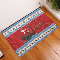 Denmark Viking Santa Christmas Rubber Doormat Funny Reindeer Norse Xmas - Wonder Print Shop