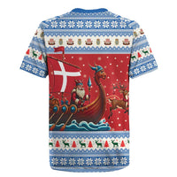 Denmark Viking Santa Christmas Rugby Jersey Funny Reindeer Norse Xmas - Wonder Print Shop