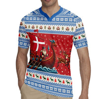 Denmark Viking Santa Christmas Rugby Jersey Funny Reindeer Norse Xmas - Wonder Print Shop
