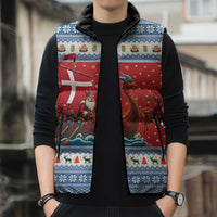 Denmark Viking Santa Christmas Sleeveless Puffer Jacket Funny Reindeer Norse Xmas - Wonder Print Shop