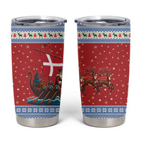 Denmark Viking Santa Christmas Tumbler Cup Funny Reindeer Norse Xmas - Wonder Print Shop