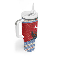 Denmark Viking Santa Christmas Tumbler With Handle Funny Reindeer Norse Xmas - Wonder Print Shop