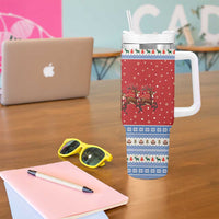 Denmark Viking Santa Christmas Tumbler With Handle Funny Reindeer Norse Xmas - Wonder Print Shop