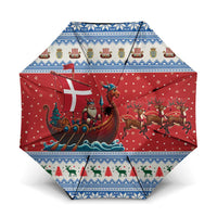 Denmark Viking Santa Christmas Umbrella Funny Reindeer Norse Xmas - Wonder Print Shop