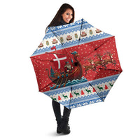 Denmark Viking Santa Christmas Umbrella Funny Reindeer Norse Xmas - Wonder Print Shop