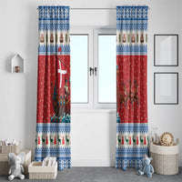 Denmark Viking Santa Christmas Window Curtain Funny Reindeer Norse Xmas - Wonder Print Shop