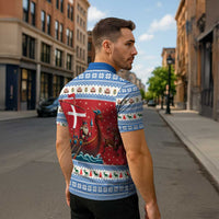 Denmark Viking Santa Christmas Zipper Polo Shirt Funny Reindeer Norse Xmas - Wonder Print Shop