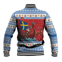 Sweden Viking Santa Christmas Baseball Jacket Funny Reindeer Norse Xmas - Wonder Print Shop