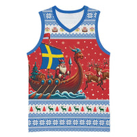 Sweden Viking Santa Christmas Basketball Jersey Funny Reindeer Norse Xmas - Wonder Print Shop
