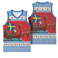 Sweden Viking Santa Christmas Basketball Jersey Funny Reindeer Norse Xmas - Wonder Print Shop
