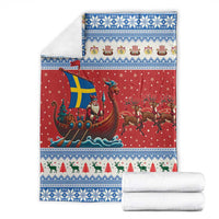 Sweden Viking Santa Christmas Blanket Funny Reindeer Norse Xmas - Wonder Print Shop