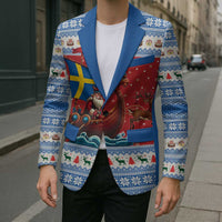 Sweden Viking Santa Christmas Blazer Funny Reindeer Norse Xmas - Wonder Print Shop