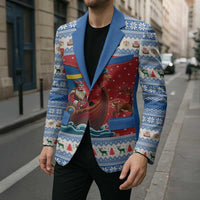 Sweden Viking Santa Christmas Blazer Funny Reindeer Norse Xmas - Wonder Print Shop