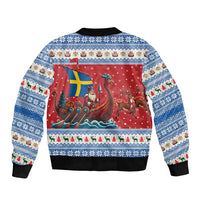 Sweden Viking Santa Christmas Bomber Jacket Funny Reindeer Norse Xmas - Wonder Print Shop