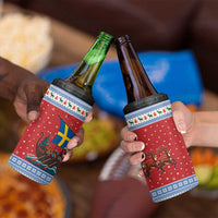 Sweden Viking Santa Christmas 4 in 1 Can Cooler Tumbler Funny Reindeer Norse Xmas - Wonder Print Shop