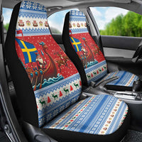 Sweden Viking Santa Christmas Car Seat Cover Funny Reindeer Norse Xmas - Wonder Print Shop
