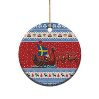 Sweden Viking Santa Christmas Ceramic Ornament Funny Reindeer Norse Xmas - Wonder Print Shop