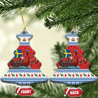 Sweden Viking Santa Christmas Ceramic Ornament Funny Reindeer Norse Xmas - Wonder Print Shop