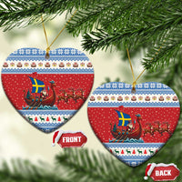 Sweden Viking Santa Christmas Ceramic Ornament Funny Reindeer Norse Xmas - Wonder Print Shop