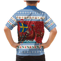 Sweden Viking Santa Christmas Family Matching Mermaid Dress and Hawaiian Shirt Funny Reindeer Norse Xmas - Wonder Print Shop