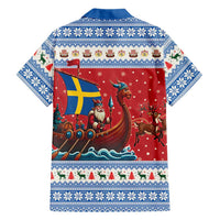 Sweden Viking Santa Christmas Family Matching Off Shoulder Short Dress and Hawaiian Shirt Funny Reindeer Norse Xmas - Wonder Print Shop