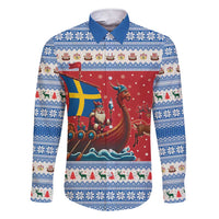 Sweden Viking Santa Christmas Family Matching Short Sleeve Bodycon Dress and Hawaiian Shirt Funny Reindeer Norse Xmas - Wonder Print Shop