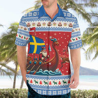 Sweden Viking Santa Christmas Hawaiian Shirt Funny Reindeer Norse Xmas - Wonder Print Shop