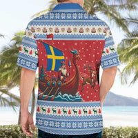 Sweden Viking Santa Christmas Hawaiian Shirt Funny Reindeer Norse Xmas - Wonder Print Shop