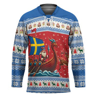 Sweden Viking Santa Christmas Hockey Jersey Funny Reindeer Norse Xmas - Wonder Print Shop