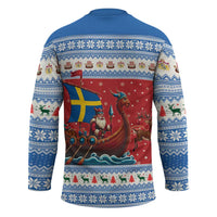 Sweden Viking Santa Christmas Hockey Jersey Funny Reindeer Norse Xmas - Wonder Print Shop