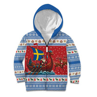 Sweden Viking Santa Christmas Kid Hoodie Funny Reindeer Norse Xmas - Wonder Print Shop