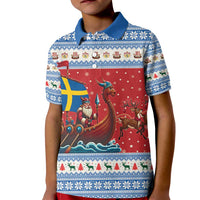 Sweden Viking Santa Christmas Kid Polo Shirt Funny Reindeer Norse Xmas - Wonder Print Shop