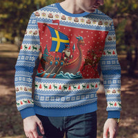 Sweden Viking Santa Christmas Ugly Christmas Sweater Funny Reindeer Norse Xmas - Wonder Print Shop