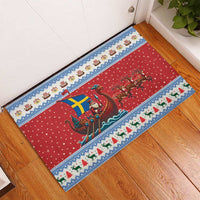 Sweden Viking Santa Christmas Rubber Doormat Funny Reindeer Norse Xmas - Wonder Print Shop