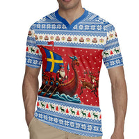 Sweden Viking Santa Christmas Rugby Jersey Funny Reindeer Norse Xmas - Wonder Print Shop