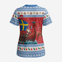 Sweden Viking Santa Christmas Scrub Top Funny Reindeer Norse Xmas - Wonder Print Shop