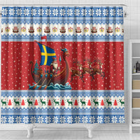 Sweden Viking Santa Christmas Shower Curtain Funny Reindeer Norse Xmas - Wonder Print Shop