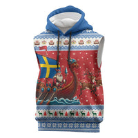 Sweden Viking Santa Christmas Sleeveless Hoodie Funny Reindeer Norse Xmas - Wonder Print Shop