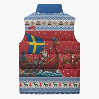 Sweden Viking Santa Christmas Sleeveless Puffer Jacket Funny Reindeer Norse Xmas - Wonder Print Shop