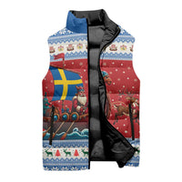 Sweden Viking Santa Christmas Sleeveless Puffer Jacket Funny Reindeer Norse Xmas - Wonder Print Shop