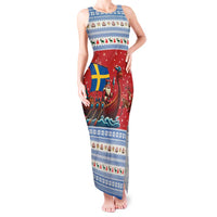 Sweden Viking Santa Christmas Tank Maxi Dress Funny Reindeer Norse Xmas - Wonder Print Shop