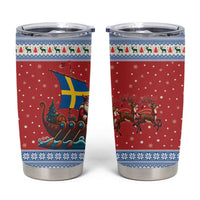 Sweden Viking Santa Christmas Tumbler Cup Funny Reindeer Norse Xmas - Wonder Print Shop