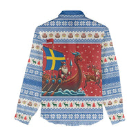Sweden Viking Santa Christmas Women Casual Shirt Funny Reindeer Norse Xmas - Wonder Print Shop