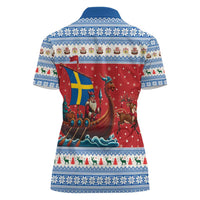 Sweden Viking Santa Christmas Women Polo Shirt Funny Reindeer Norse Xmas - Wonder Print Shop