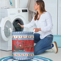 Norway Viking Santa Christmas Laundry Basket Funny Reindeer Norse Xmas - Wonder Print Shop